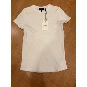 Theory Women's Classic White Short Sleeve Tee
